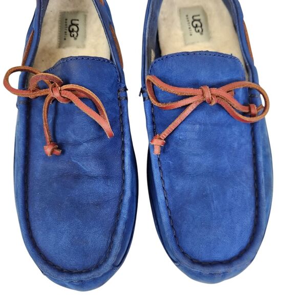 UGG Mens Navy Blue Chester Capra Suede Slip On Driving Loafers US 9